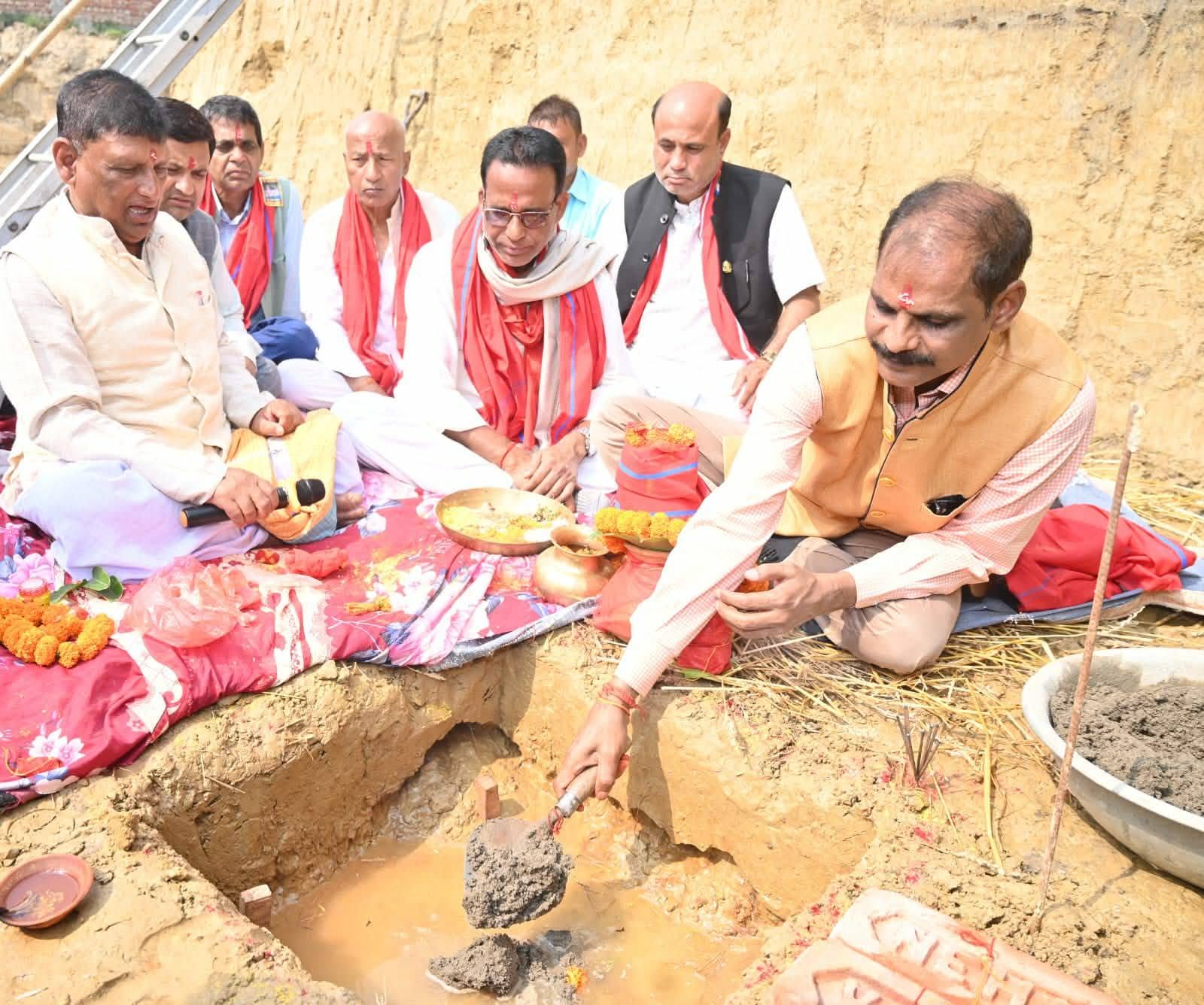Foundation stone for the construction of Shree Mahobani Padam Secondary School in Pokhariya Municipality-6, Parsa District